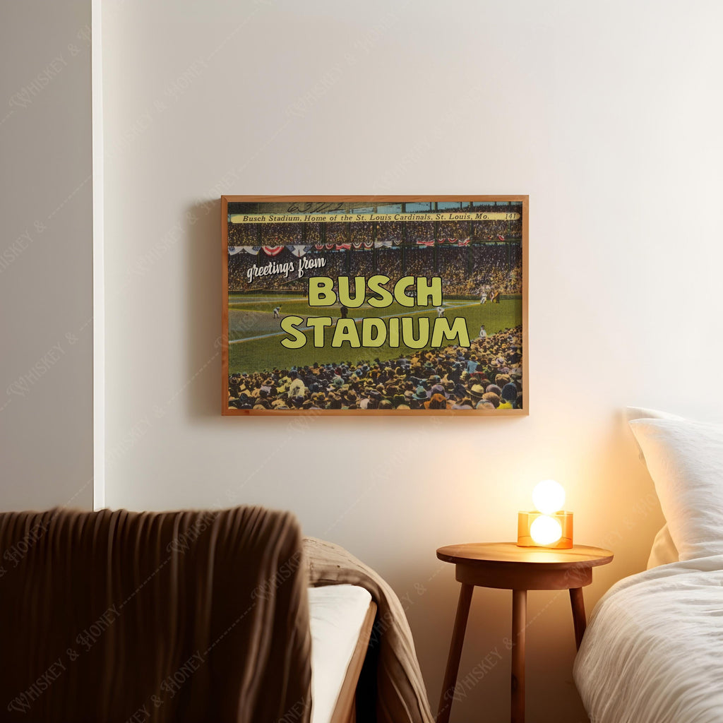 Busch Stadium Vintage Postcard Art Print