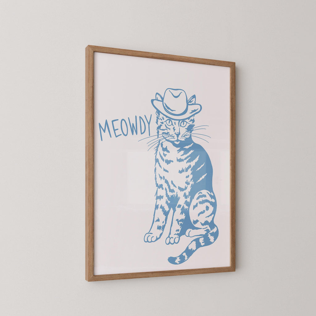 Meowdy Cat Cowboy Art Print