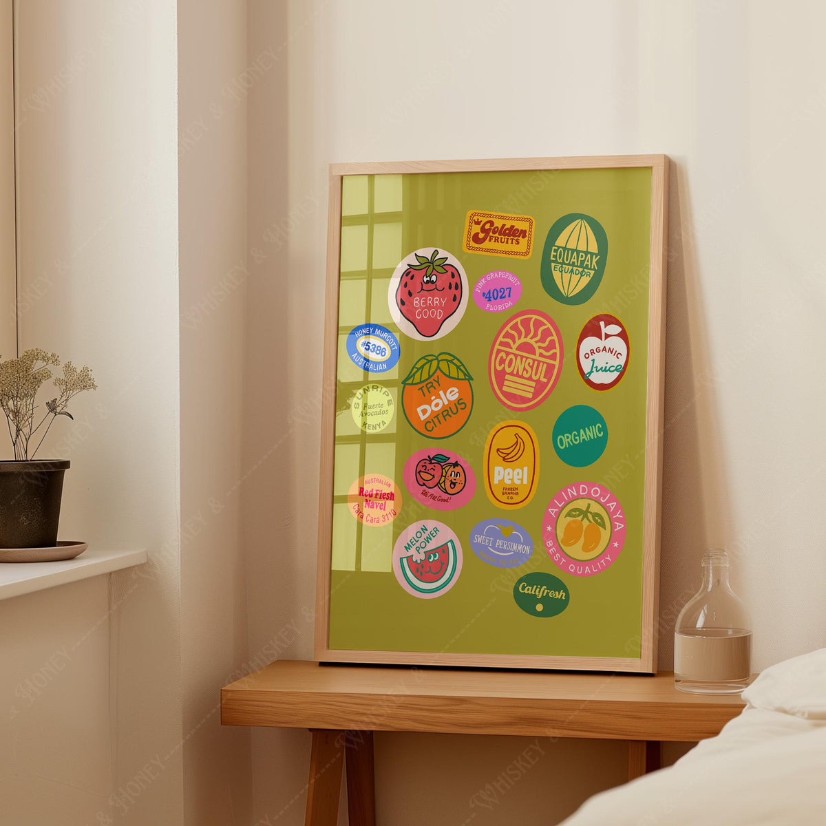 Green Fruit Sticker Print