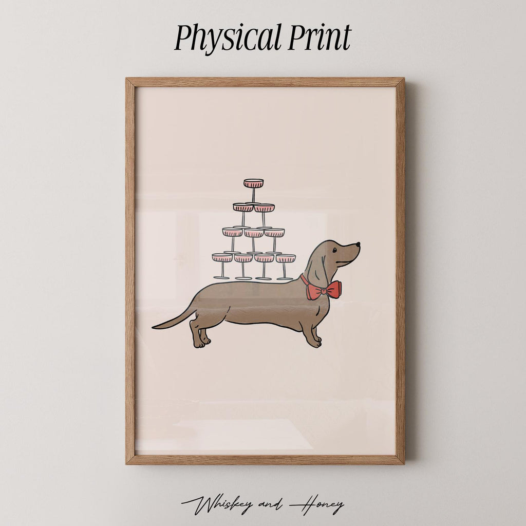 Weiner Dog Martini Print