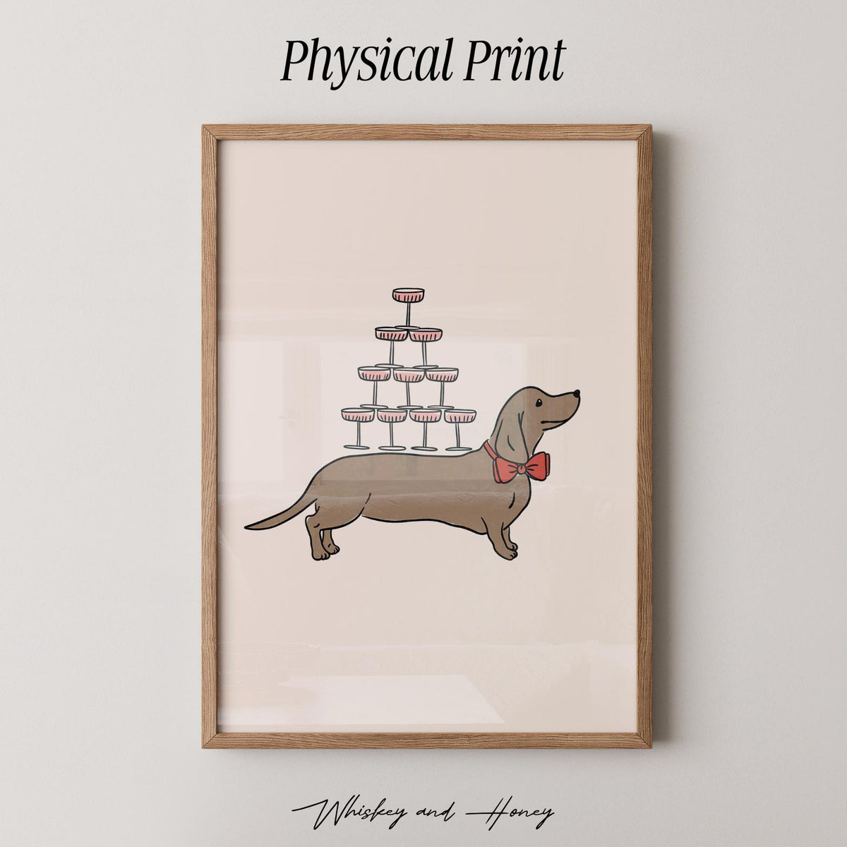 Weiner Dog Martini Print