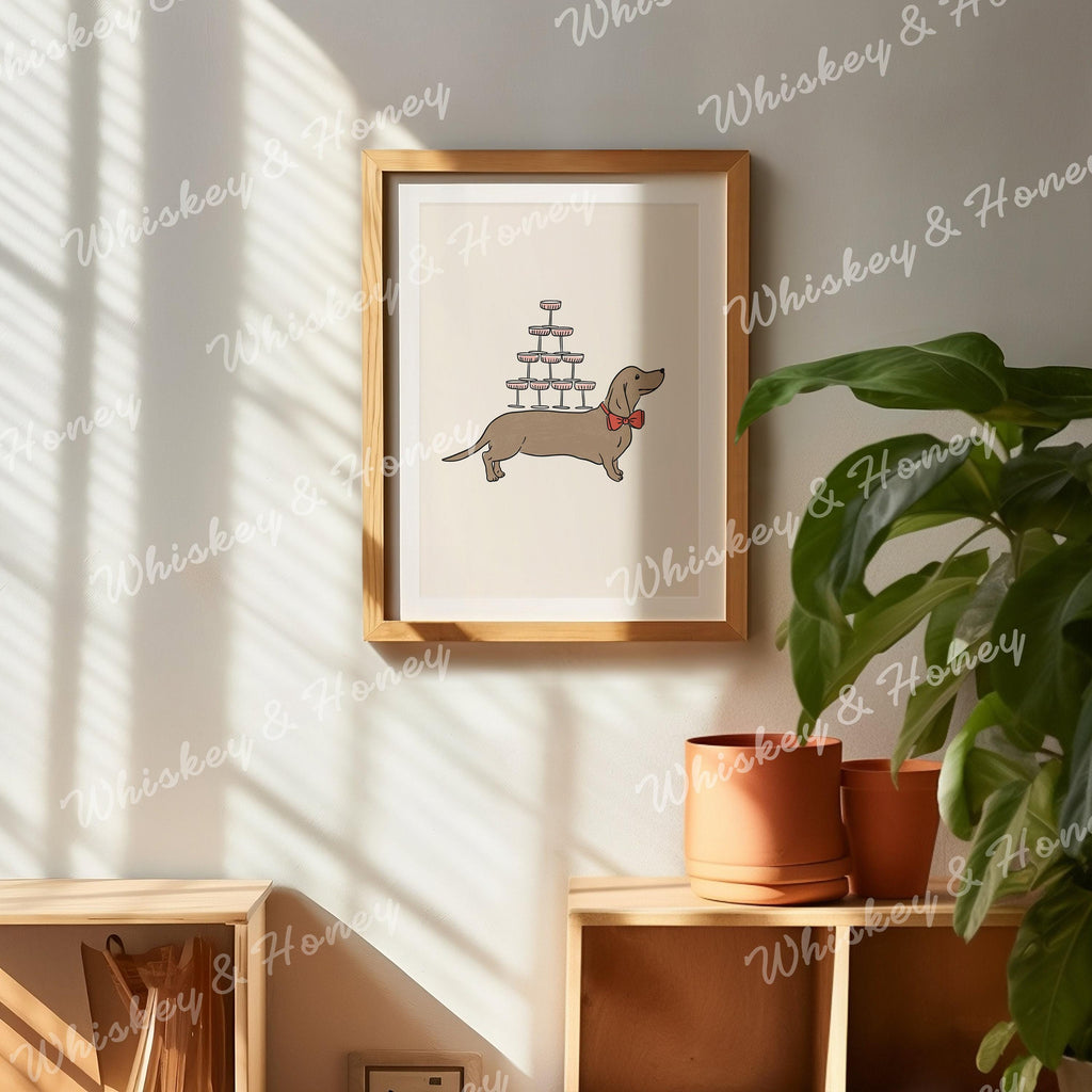 Weiner Dog Martini Print