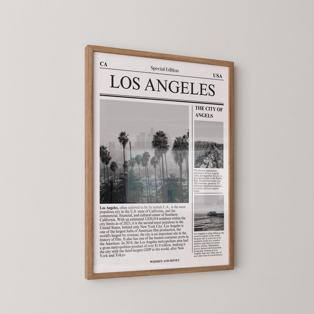 Los Angeles California Newspaper Print
