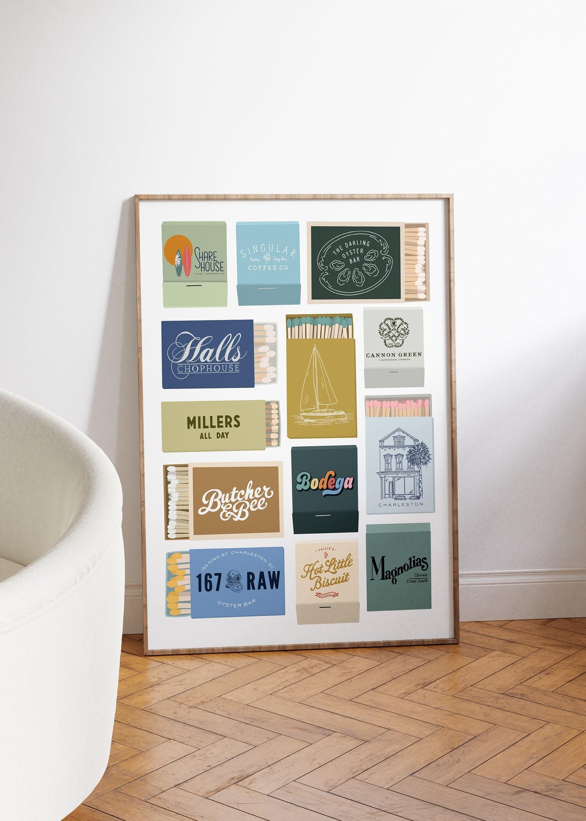 Charleston S.C Matchbook Art Print