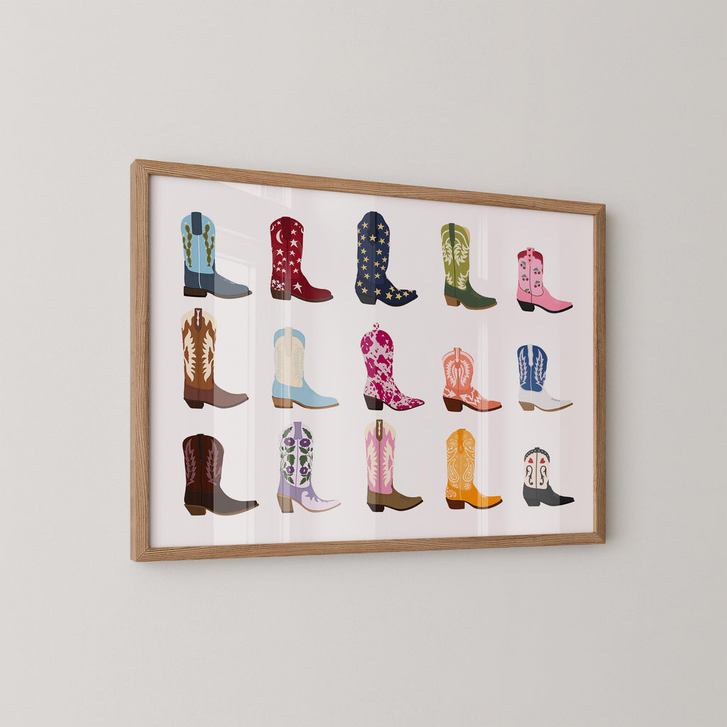 Cowgirl Boots Horizontal Print