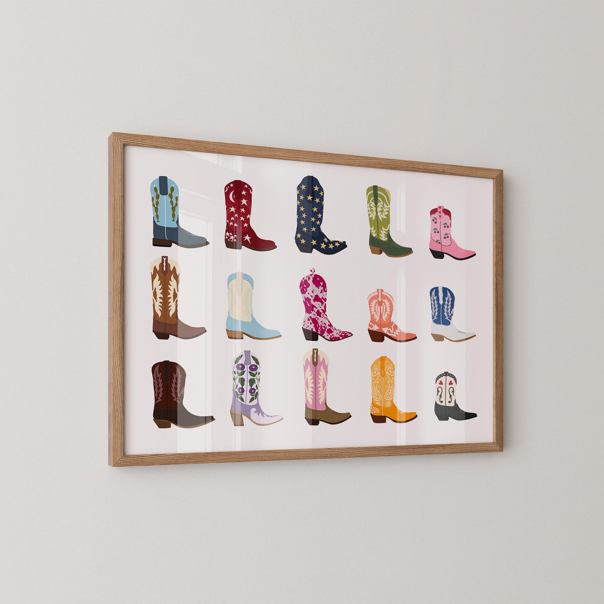 Cowgirl Boots Horizontal Print