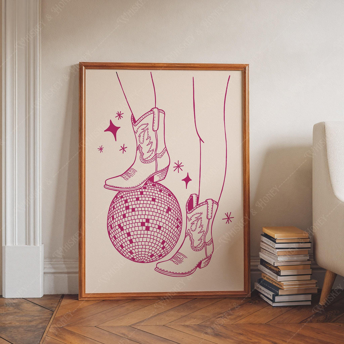 Cowgirl Disco Boots Print