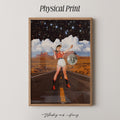 Vintage Disco Cowgirl Print