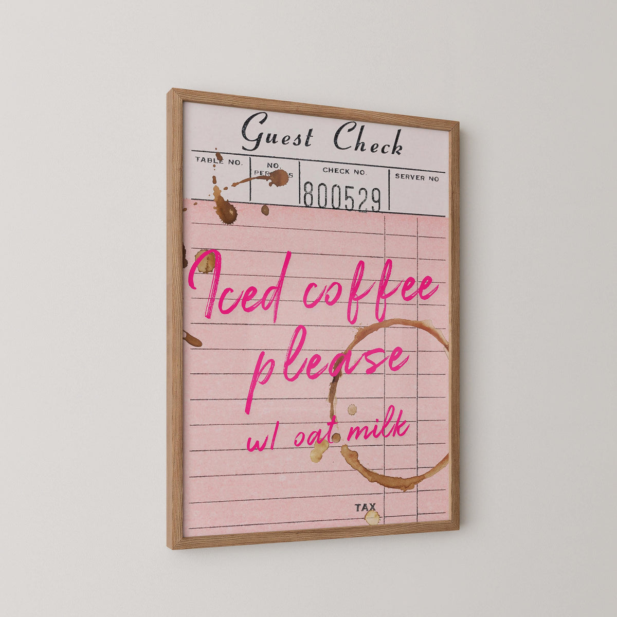 Iced Coffee Guest Check Print