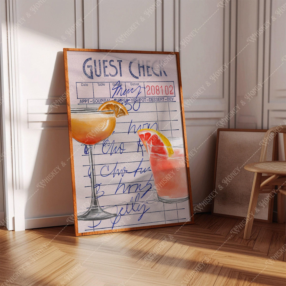 Vintage Guest Check Print