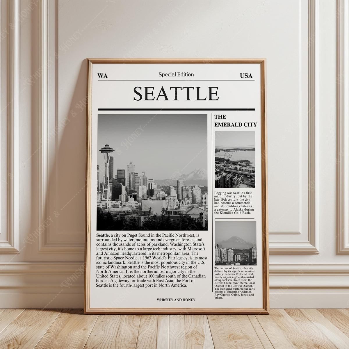 Seattle Newspaper Art Print