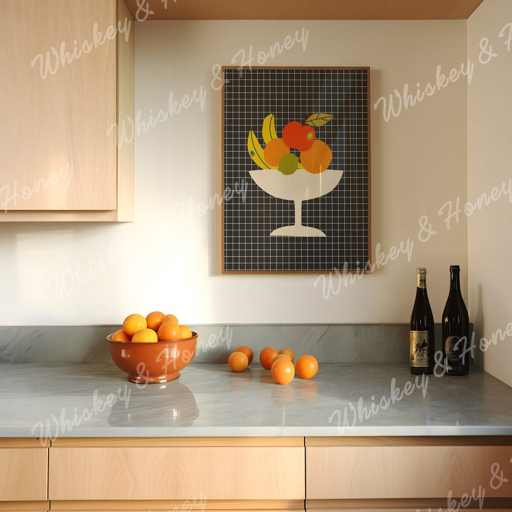 Retro Bowl of Fruit Print
