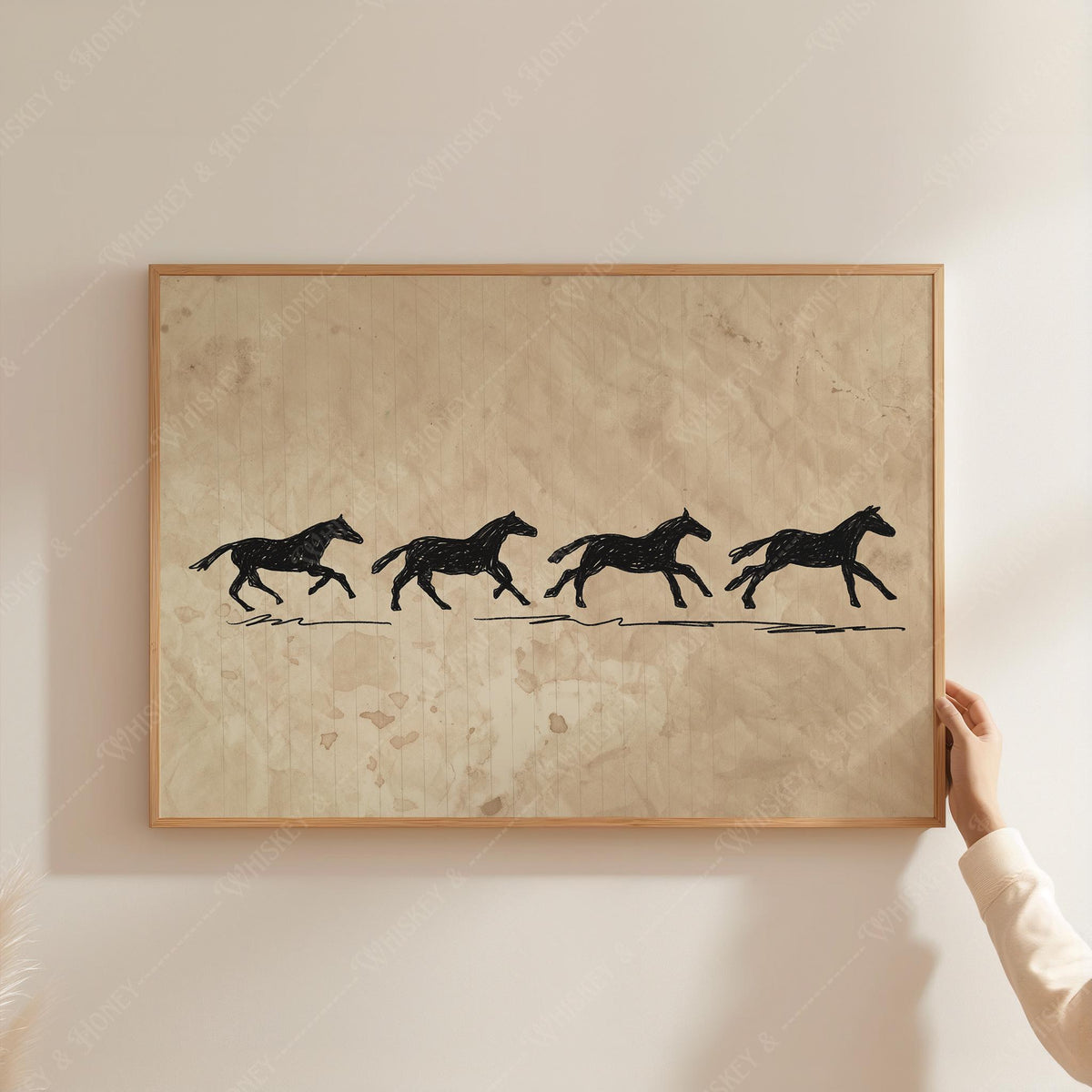 Vintage Running Horse Sketch Print