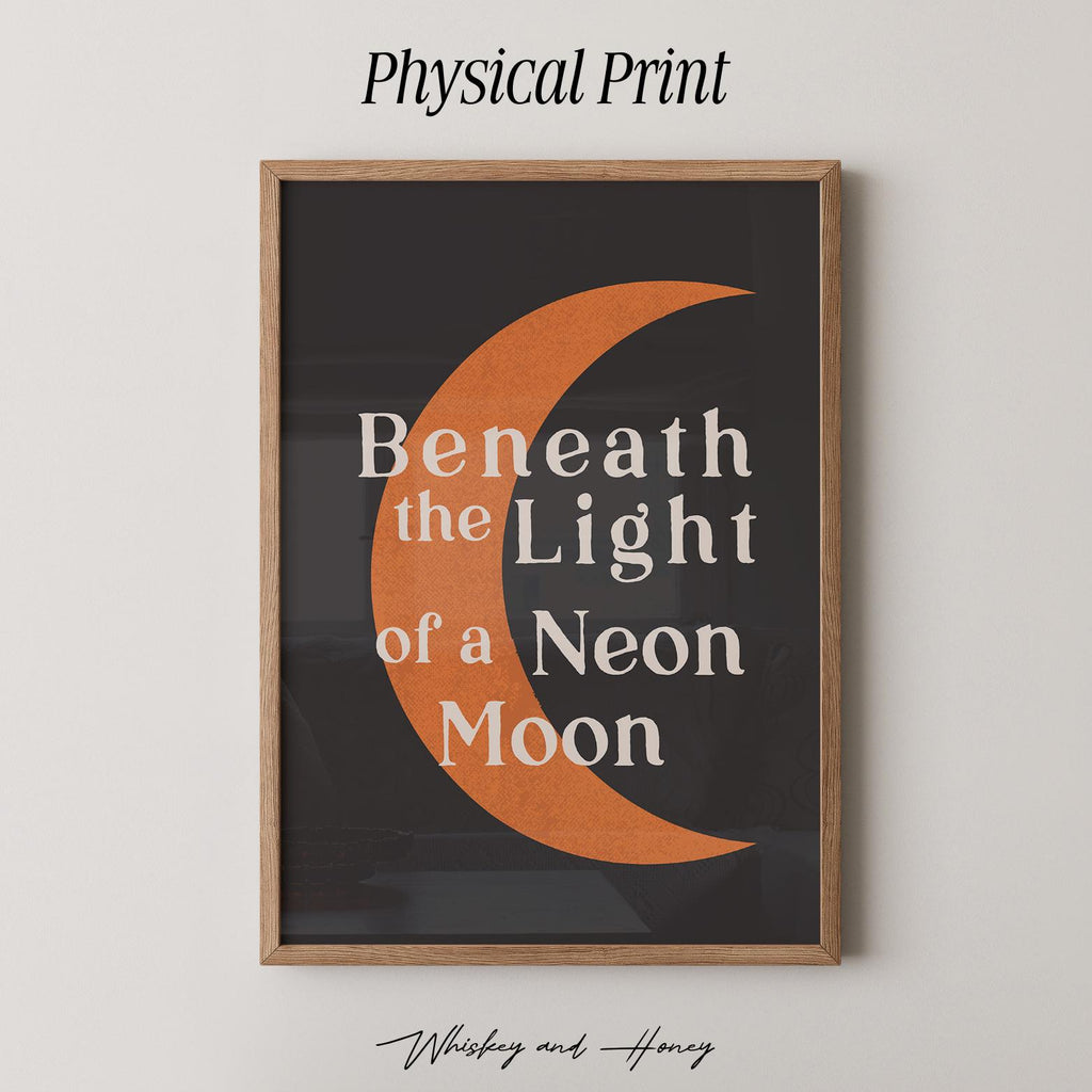 Beneath the Light a Neon Moon Western Print