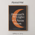 Beneath the Light a Neon Moon Western Print