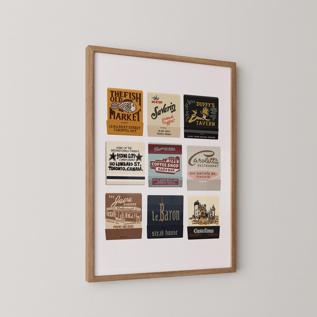 Vintage Toronto Matchbook Collage Print