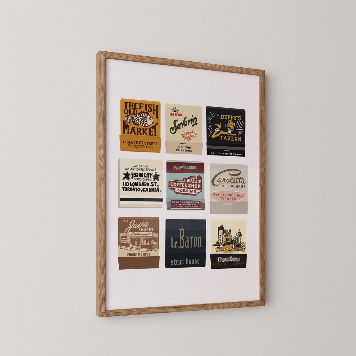 Vintage Toronto Matchbook Collage Print