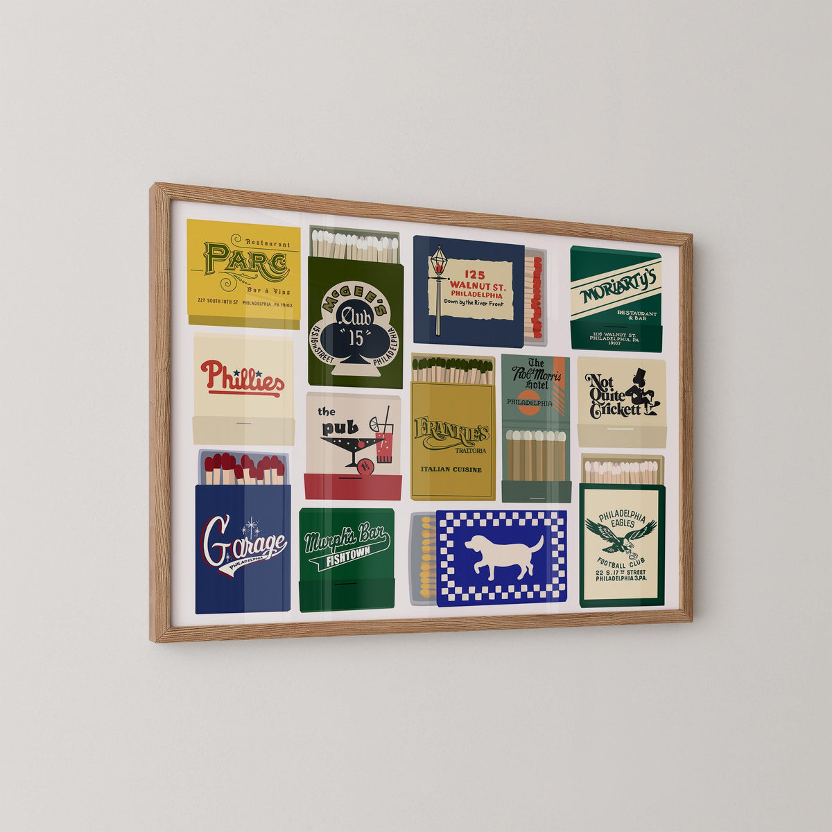 Vintage Philadelphia Matchbooks Horizontal Print