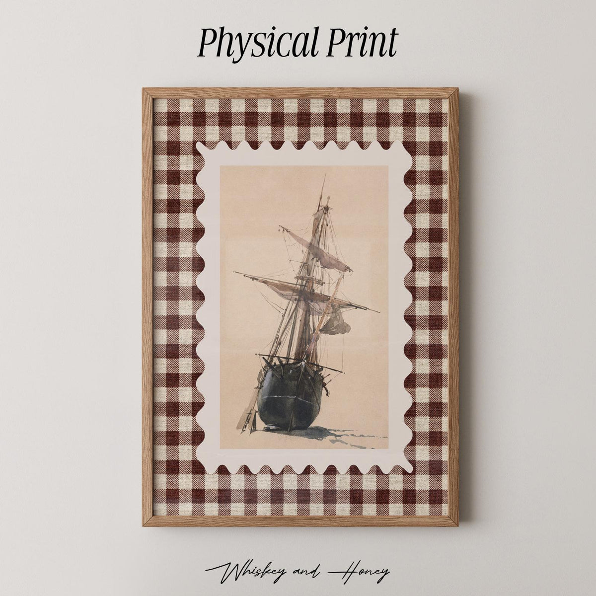 Vintage Watercolor Ship Print