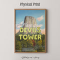 Vintage Greetings From Devils Tower Print