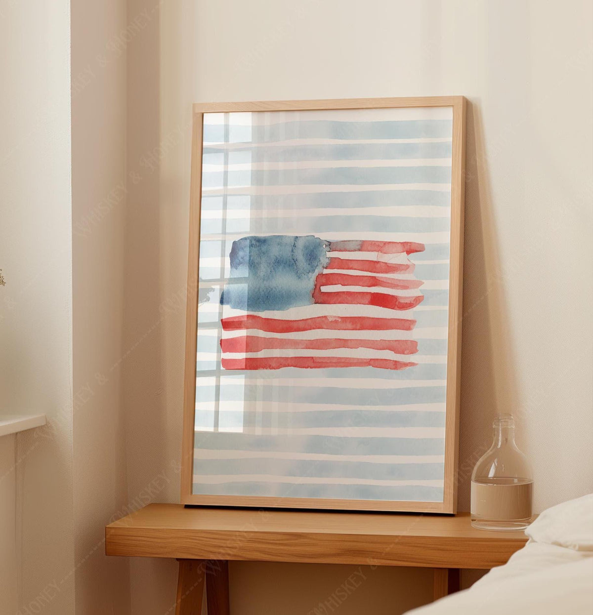 Watercolor American Flag Print