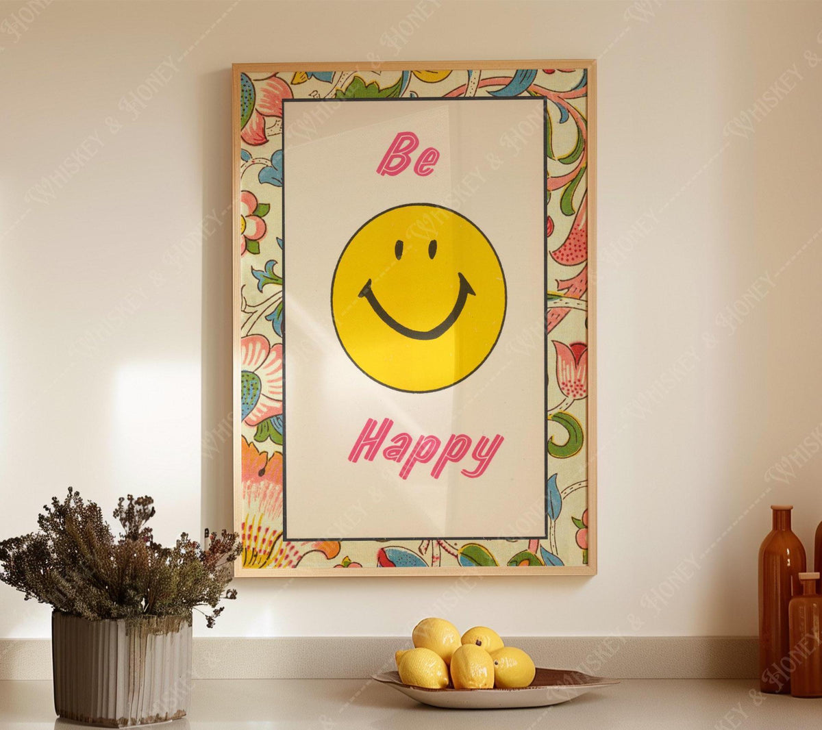 Vintage Be Happy Print