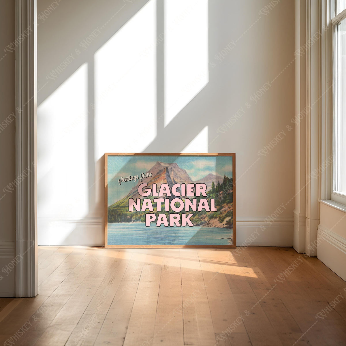 Greetings from Glacier National Park Postcard Print