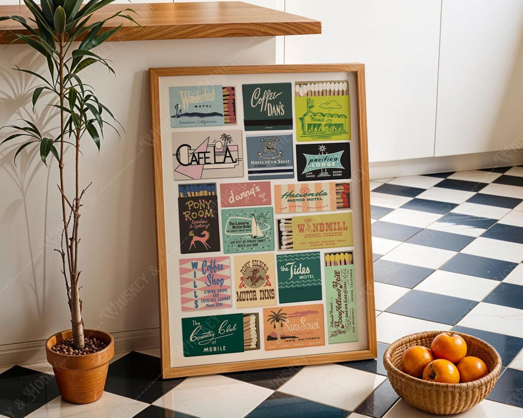Vintage Mid-Century Matchbook Print
