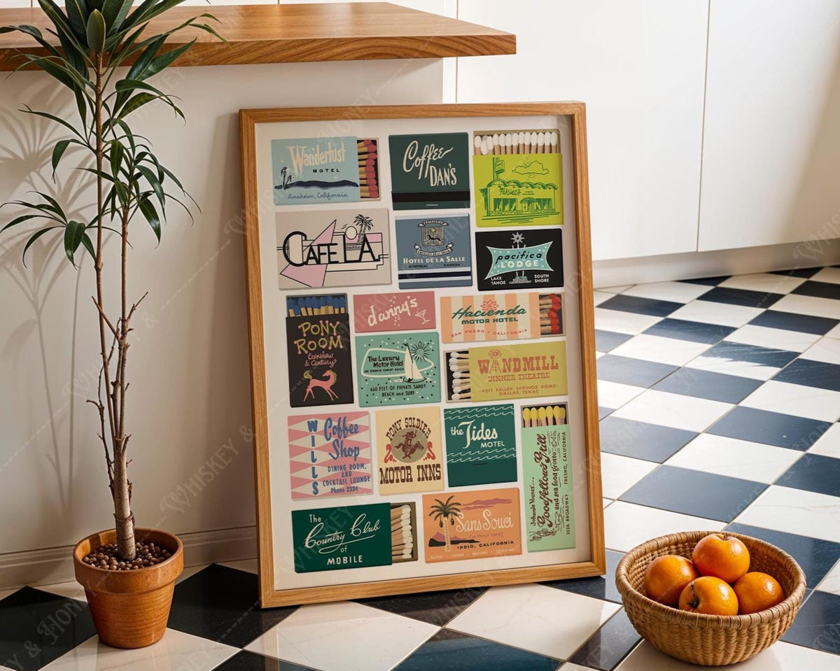 Vintage Mid-Century Matchbook Print