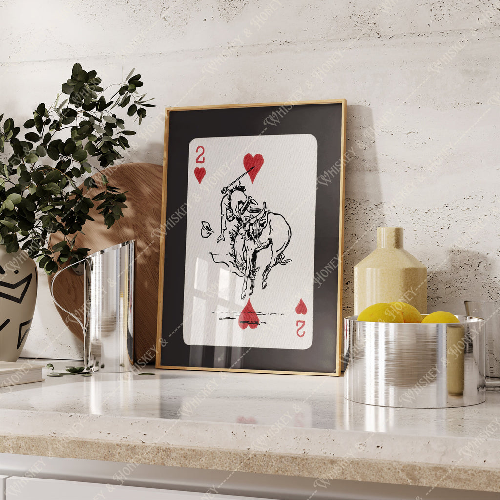 Rodeo Cowboy Playing Card Print