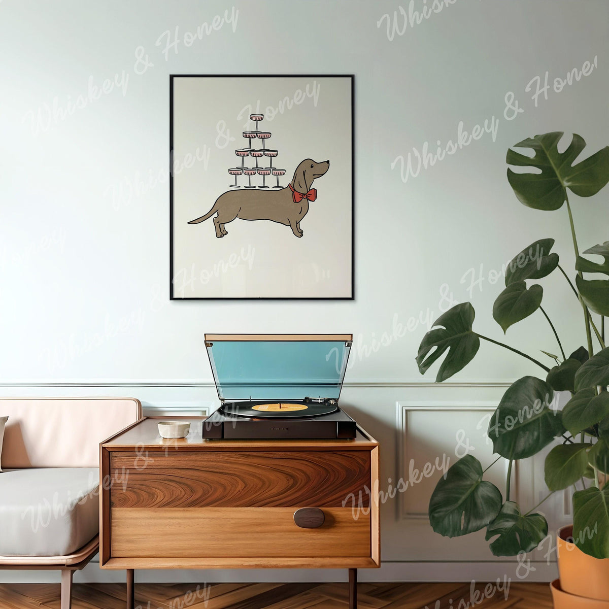 Weiner Dog Martini Print