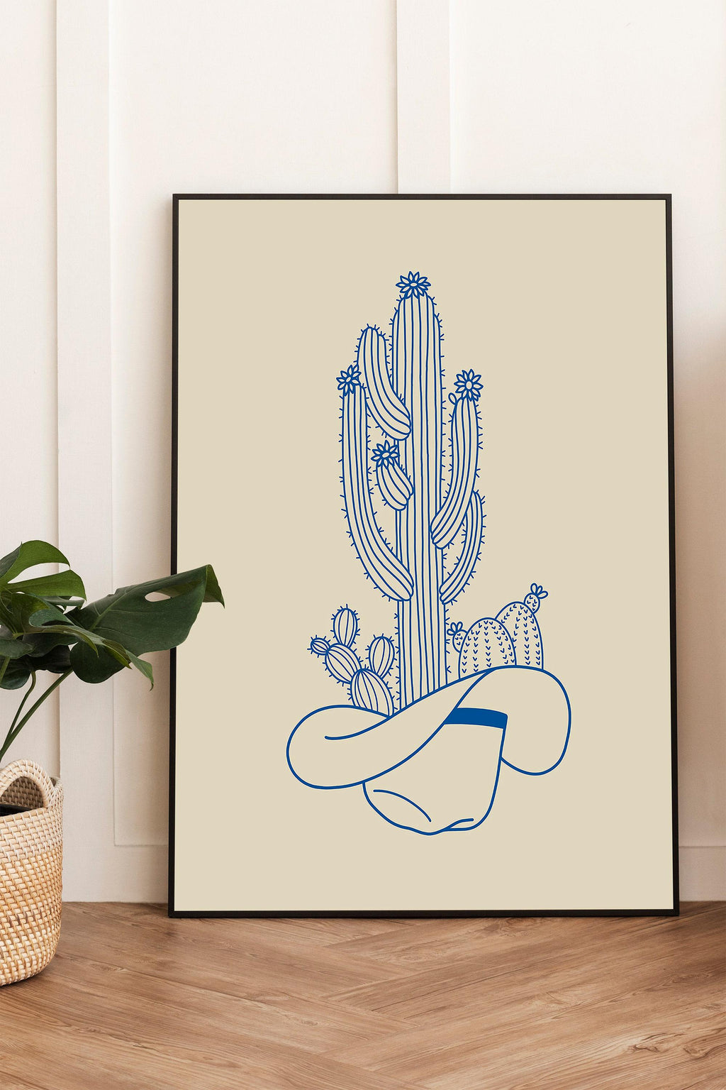 Cactus and Cowboy Hat Print