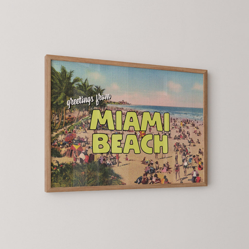 Vintage Greetings From Miami Beach Print