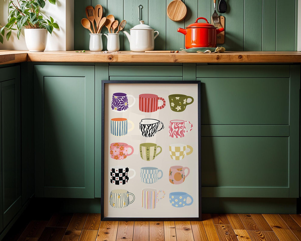 Funky Coffee Mugs Print