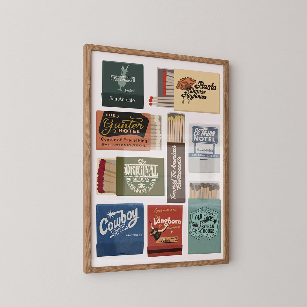 Vintage San Antonio Texas Matchbook Print