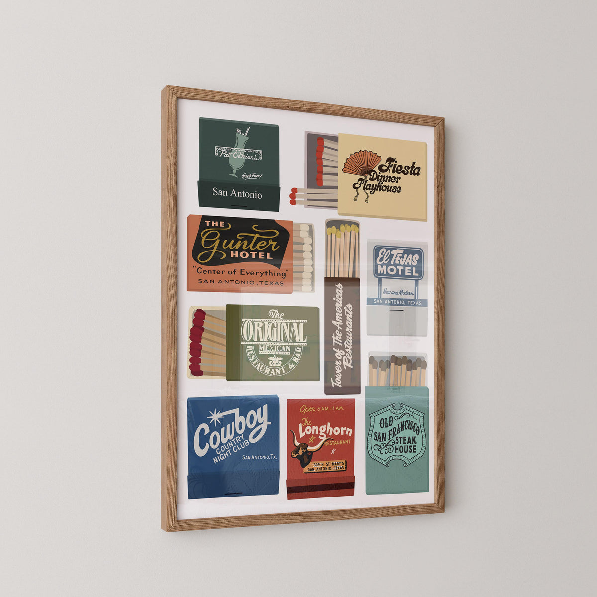 Vintage San Antonio Texas Matchbook Print