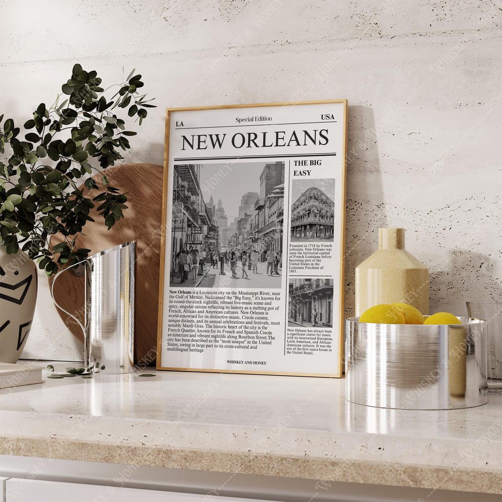 New Orleans LA Newspaper Print