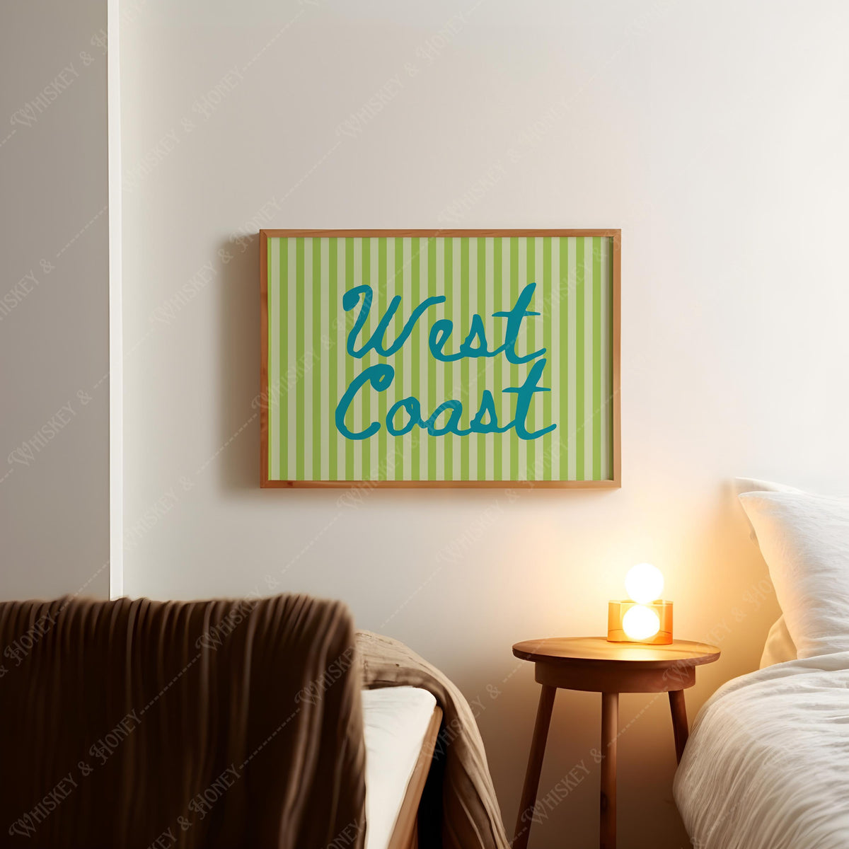 Green Striped West Coast Print