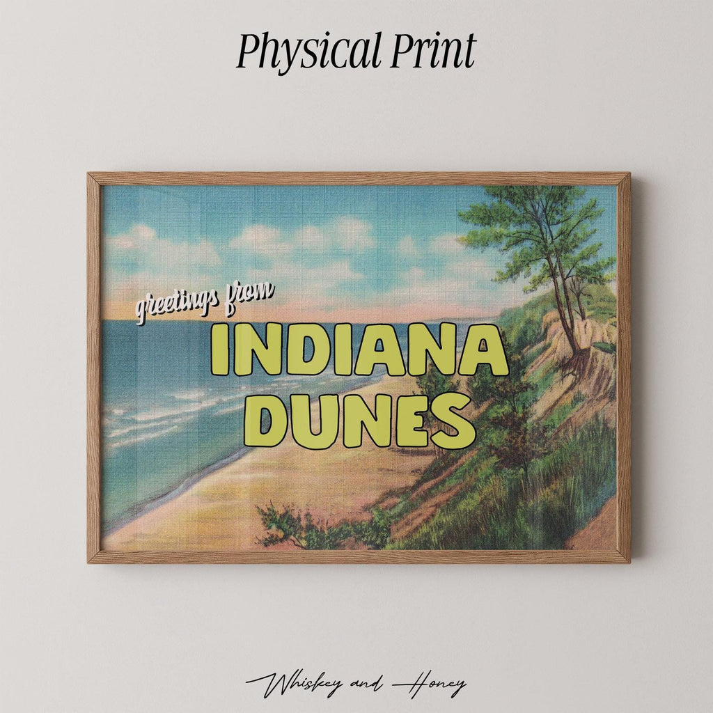Greetings from Indiana Dunes Postcard Print