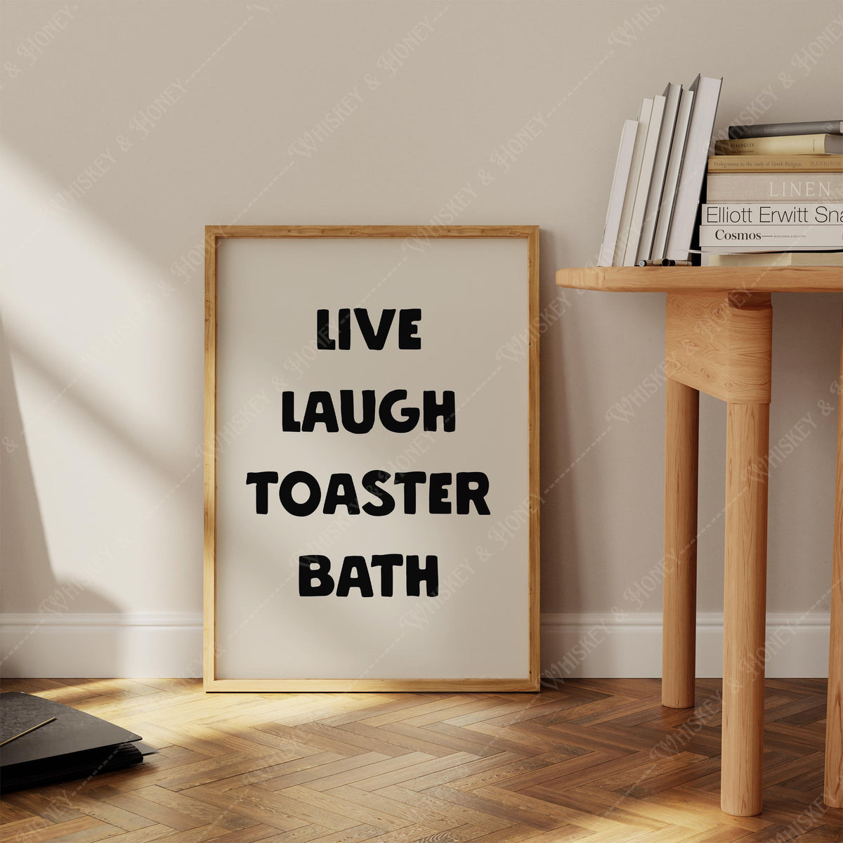 Live Laugh Toaster Bath Print