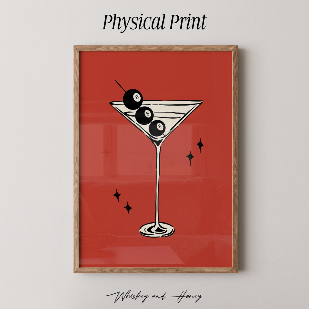 8 Ball Martini Print