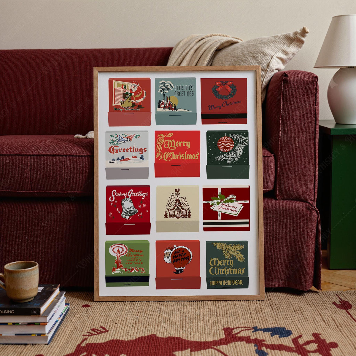 Vintage Christmas Matchbook Art Print