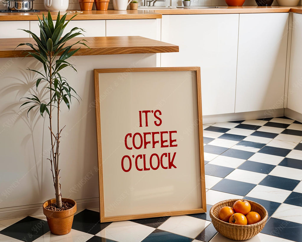 It's Coffee O'Clock Typography Print