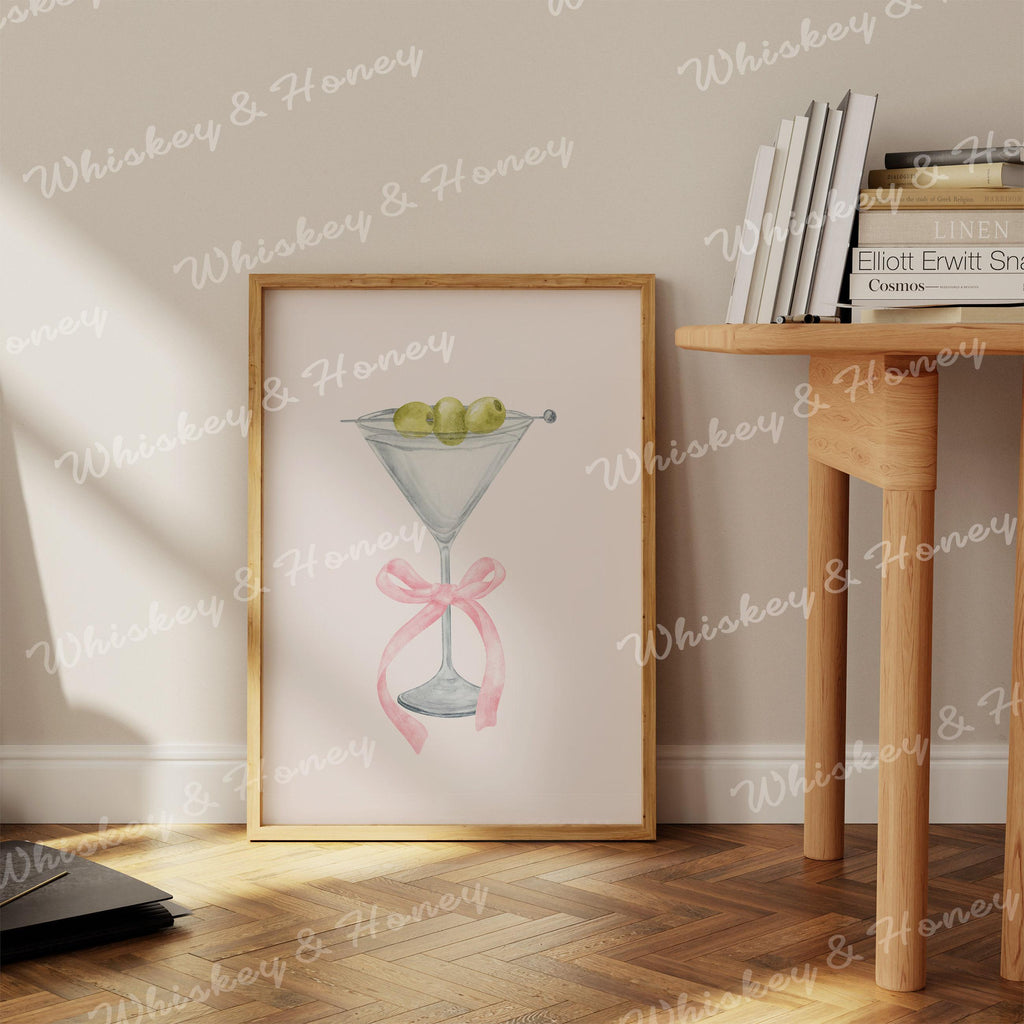 Watercolor Martini Print