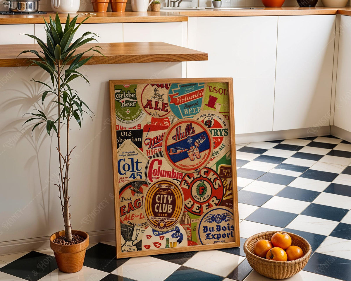 Vintage Beer Coasters Print