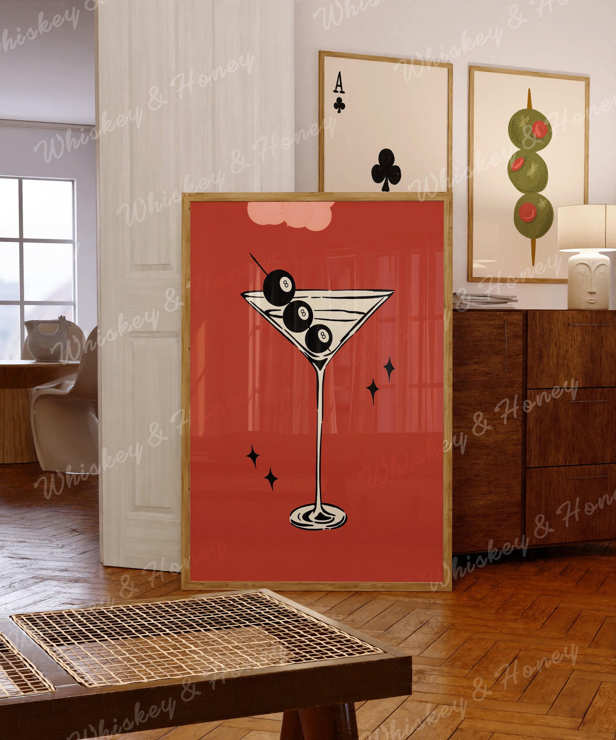 8 Ball Martini Print