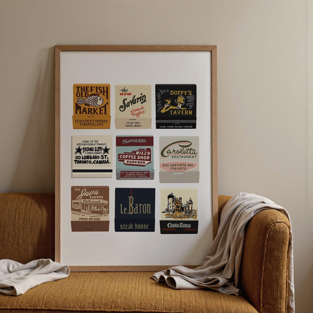 Vintage Toronto Matchbook Collage Print