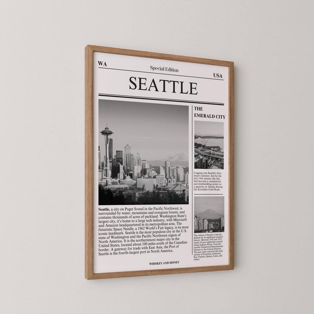 Seattle Newspaper Art Print