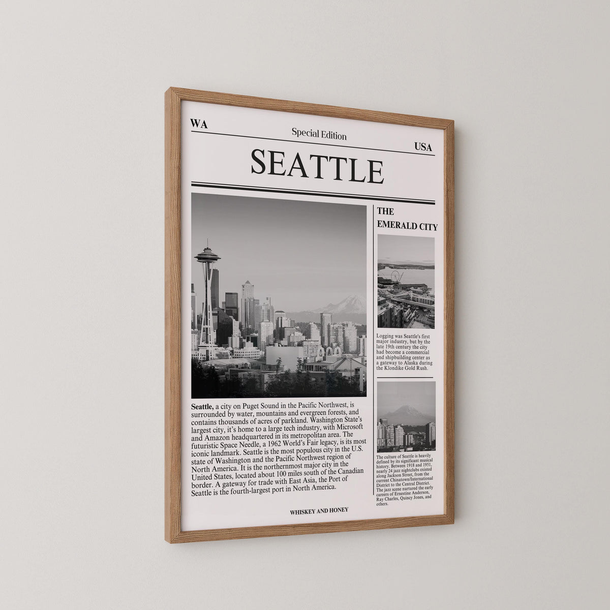 Seattle Newspaper Art Print