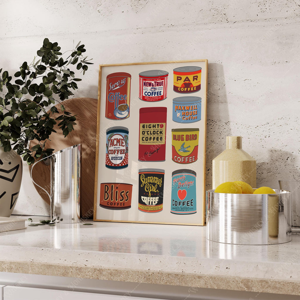 Vintage Coffee Cans Print